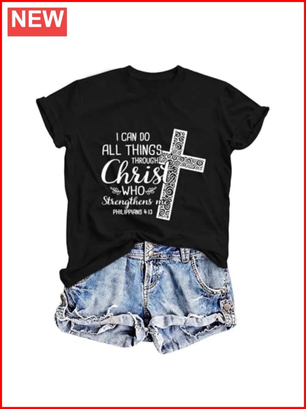Christian Jesus Shirts for Women Faith Cross God Religious Tshirt
